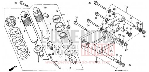 COUSSIN ARRIERE (XL600VK/VL/VM/VN/VP/VR) XL600VN de 1992